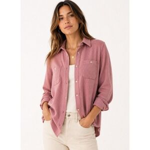Faherty Legend Sweater Shirt Womens XS Pink Cozy Soft Button‎ Down Layering